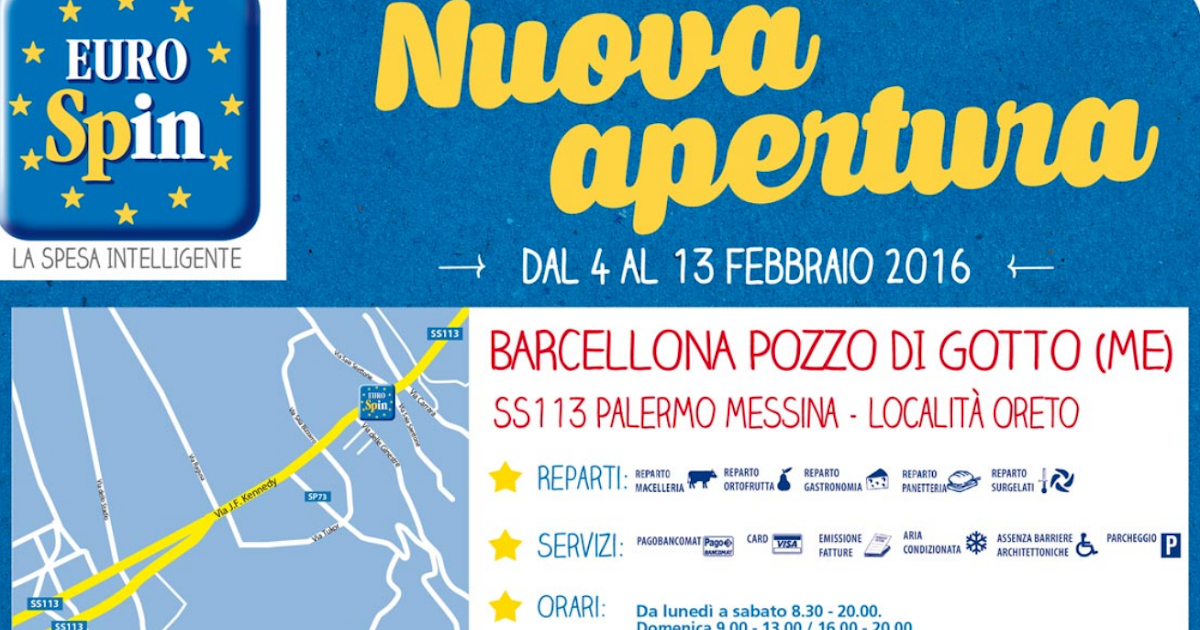 PASSIONE MARKET Nuova apertura Eurospin a Barcellona Pozzo di Gotto (ME) 04 febbraio 2016 PASSIONE MARKET Nuova apertura Eurospin a Barcellona Pozzo di Gotto (ME) 04 febbraio 2016