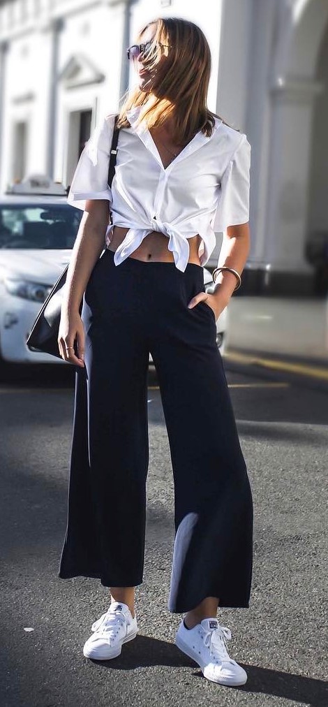 fashion trends outfit: top + palazzo pants