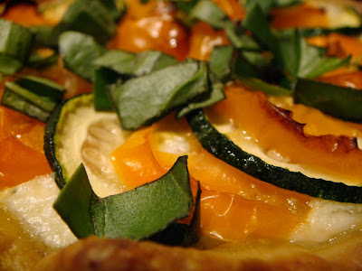 Zucchini, tomato, and ricotta tarts