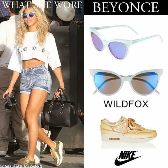 WHAT SHE WORE: in Nike sneakers with mint green sunglasses in South Beach ~ I want her style - What celebrities wore where to buy it. Celebrity Style