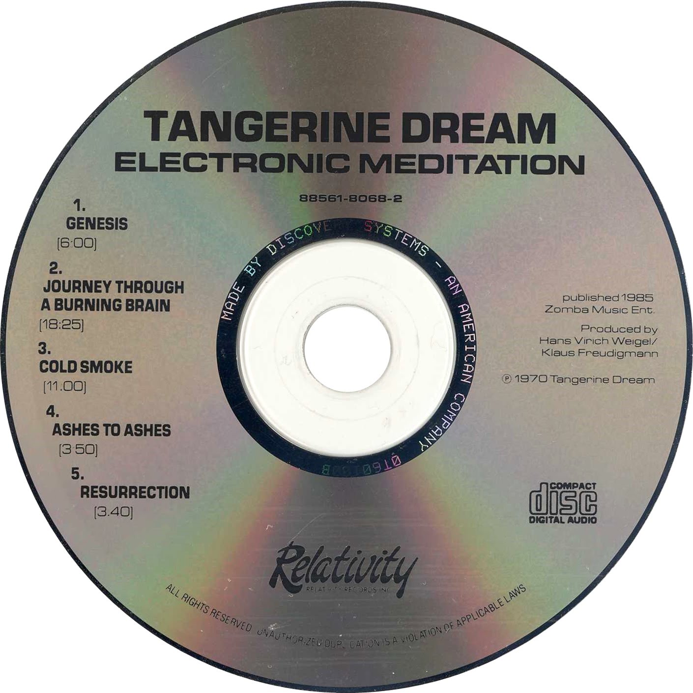 1970 Electronic Meditation Tangerine Dream Rockronología