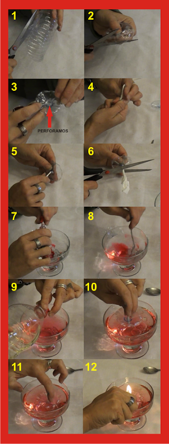 Pasos para hacer vela de aceite y agua