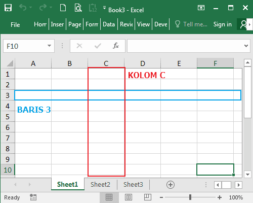 Tampilan, Bagian dan Pengertian Worksheet pada Microsoft Excel