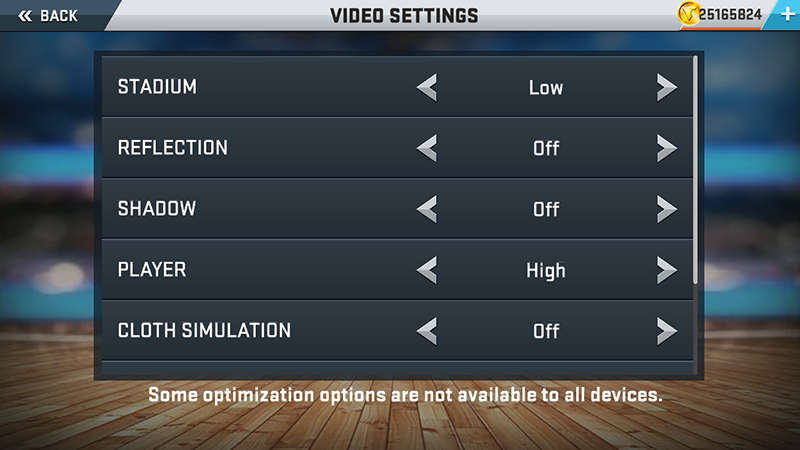 Playable settings at NBA 2K17