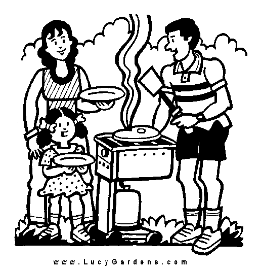 Grilling Meat In The Summer Coloring Pages