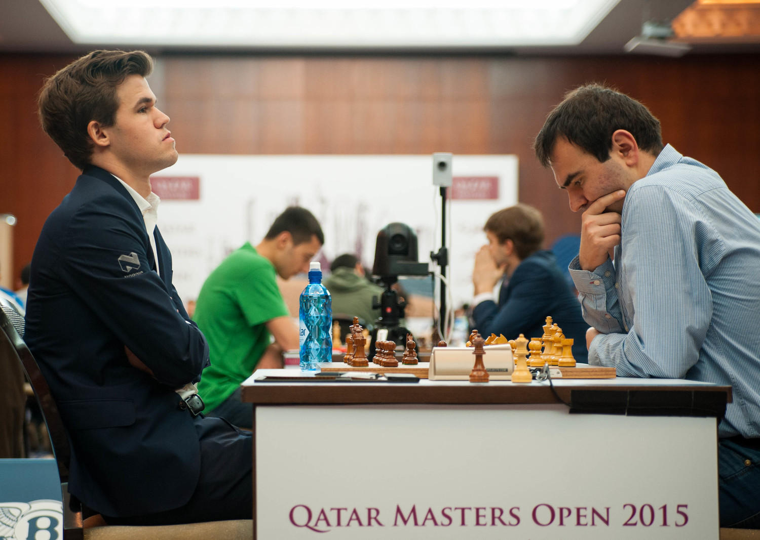 Ronde 8 : Magnus Carlsen bat Shakhriyar Mamedyarov en 25 coups et rencontrera Vladimir Kramnik avec les blancs pour la dernière ronde - Photo © Alla Oborina