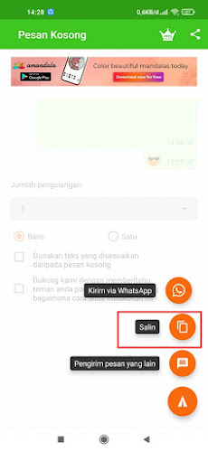 How to make a blank status on Whatsapp 6