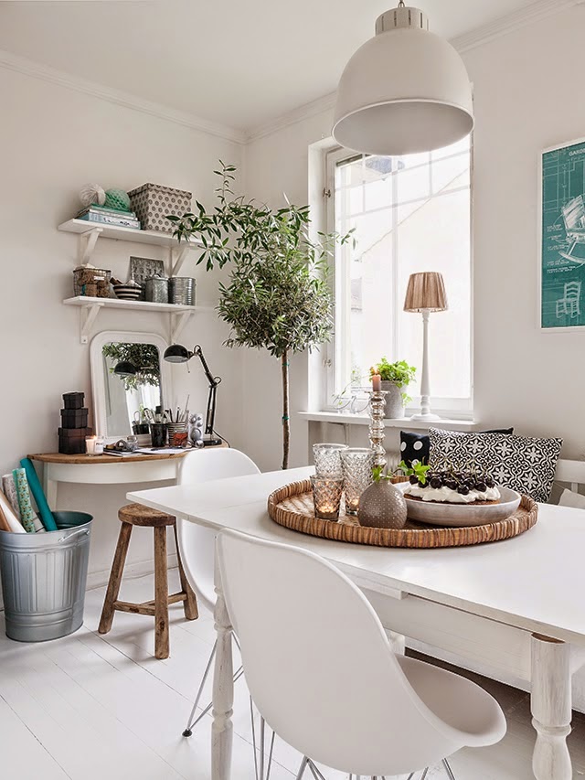 Decoración Fácil: PEQUEÑA COCINA MULTI-ESPACIOS CON GUIÑOS EN TURQUESA