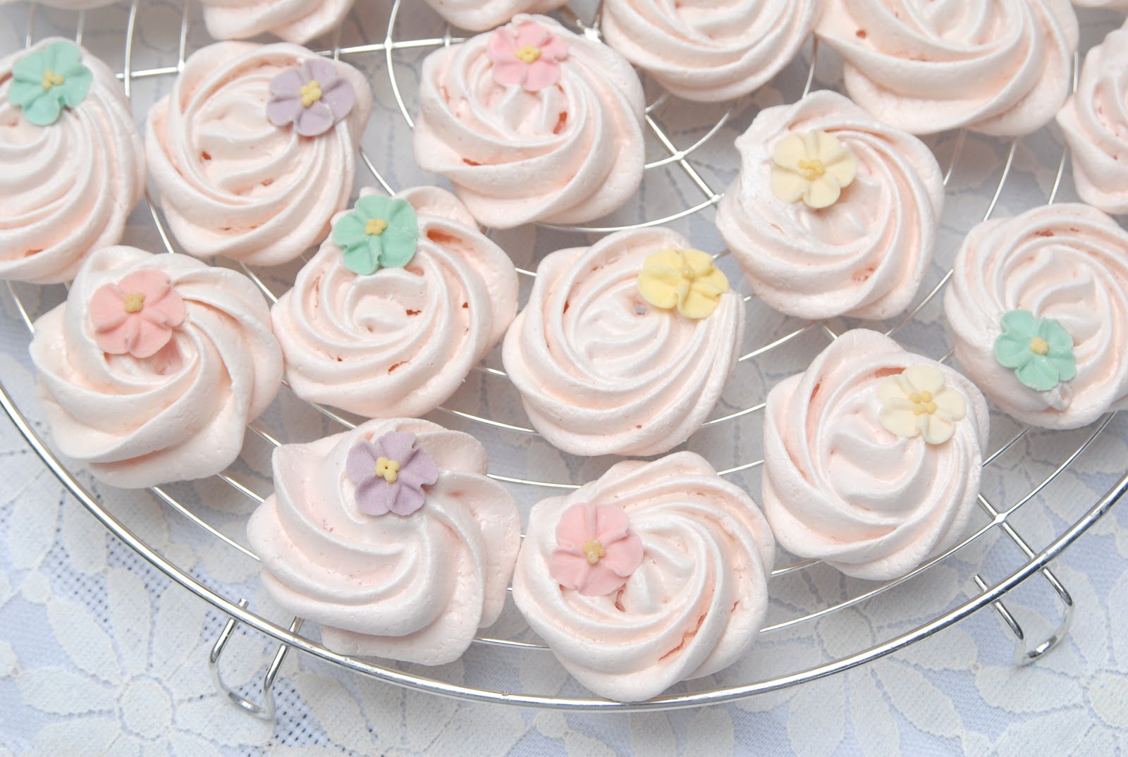 Pink Piccadilly Pastries Meringue Rosettes