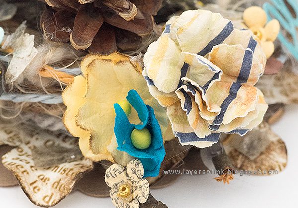 Layers of ink - Bird in a Nest by Anna-Karin Evaldsson with Prima flowers and Finch
