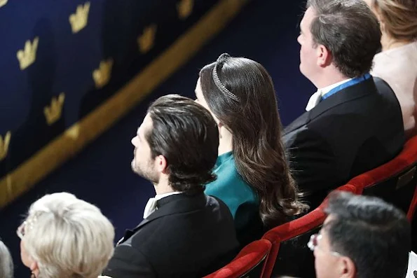 Queen Silvia, Crown Princess Victoria, Prince Daniel, Prince Carl Philip, Princess Sofia, Princess Madeleine and Christopher O'Neill attended 2016 Nobel award ceremony at Stockholm Concert Hall