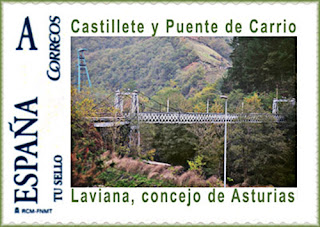 Sello personalizado del Castillete y el Puente de Carrio, Laviana