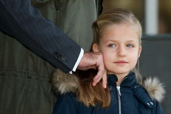 Prince Felipe, Princess Letizia and their daughter İnfanta Leonor and infanta Sofia visited King Juan Carlos