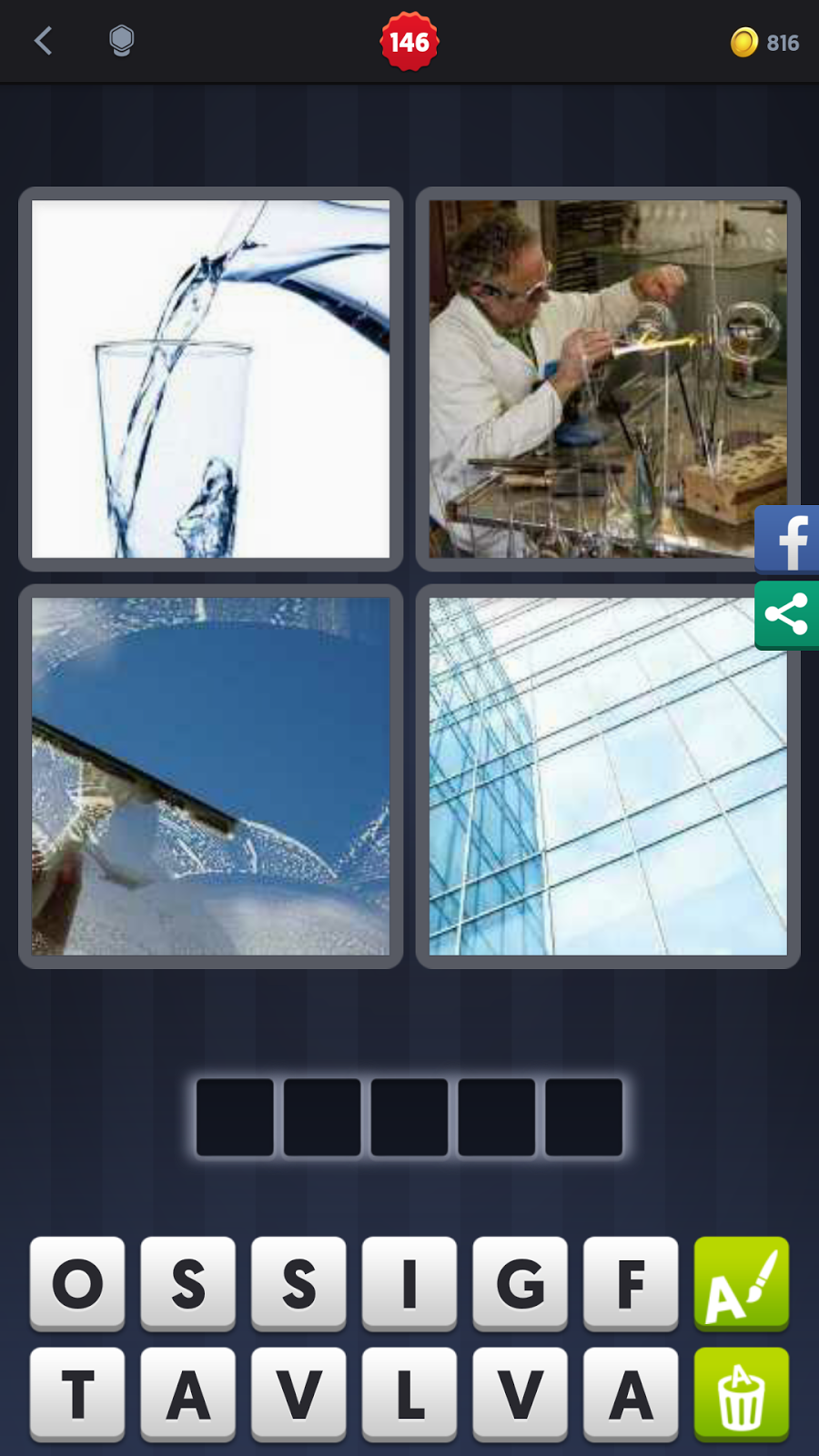 4 Pics 1 Word Answers Solutions LEVEL 146 GLASS