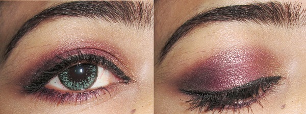 Smokey purple gold eye makeup