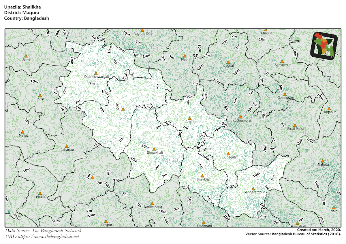 Mouza & Land Use Maps of Salikha Upazila, Magura, Bangladesh Tourism