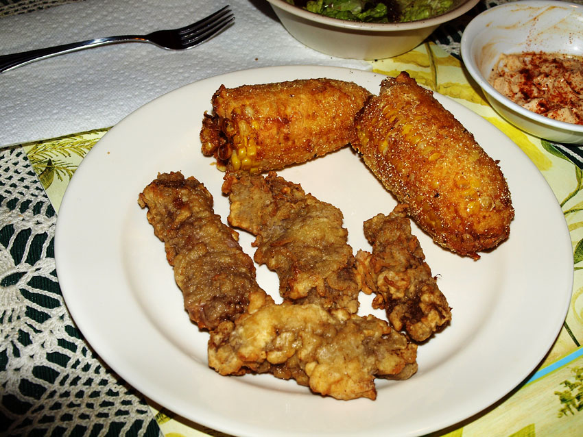 Pellet Smoker Cooking Deep Fried Corn& Steak Fingers