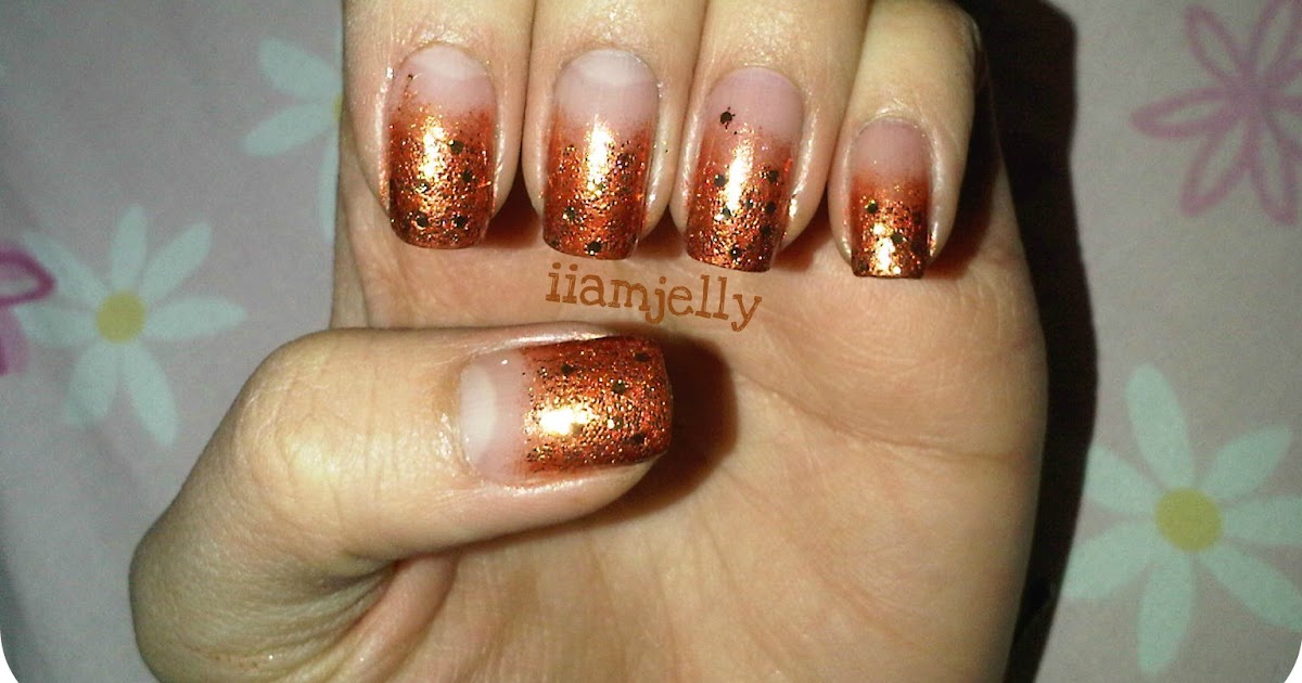 Jelly's Nails Copper Glitter Gradient Nails!