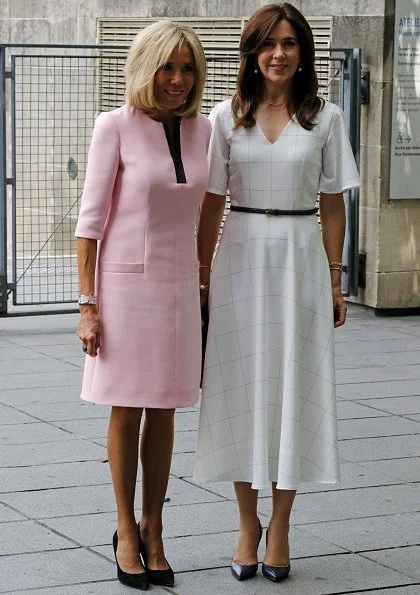 Crown Princess Mary visited Danish artist Sonja Ferlov Mancoba's exhibition at Pompidou Center together with Firsy Lady Brigitte Macron