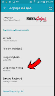 google voice typing setting
