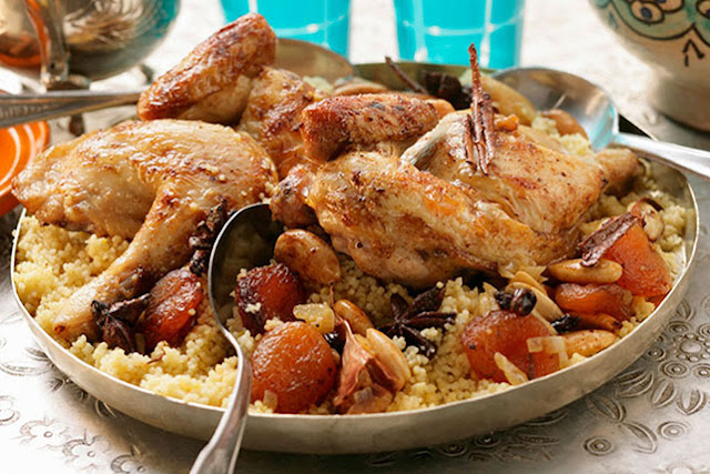 Moroccan Chicken with Couscous Recipe | LEBANESE RECIPES