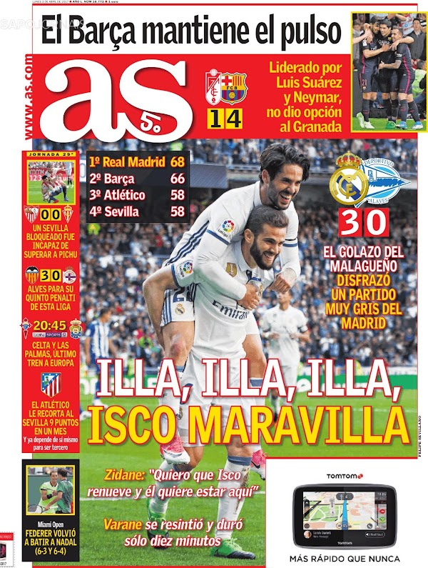 Real Madrid, AS: "Illa, illa, illa, Isco maravilla"