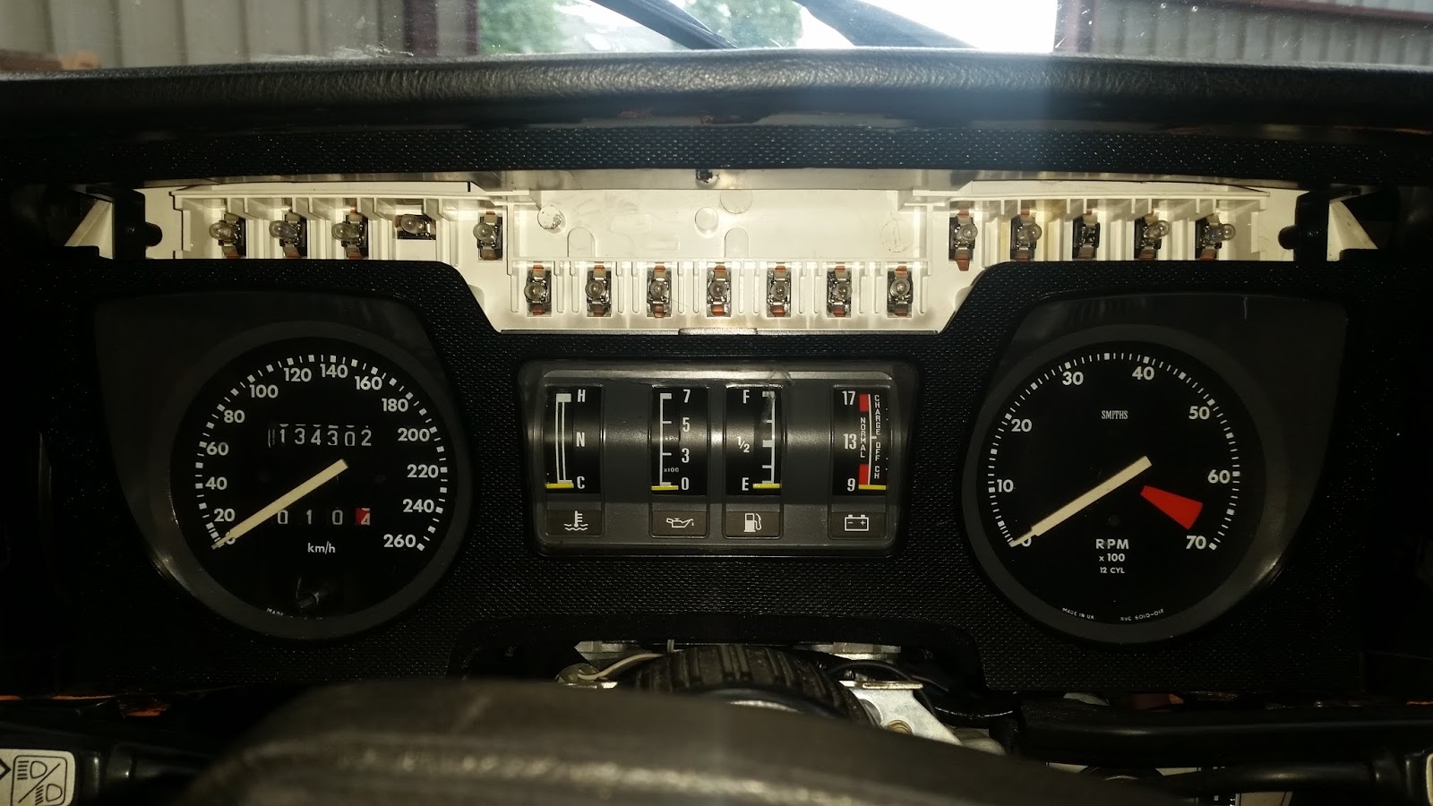 Jaguar XJS Dashboard instrument panel lighting