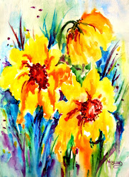 sunflower fun heart monday paint watercolor ways yoga artist summer sunflowers