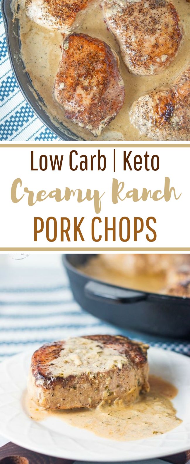 Keto Creamy Ranch Pork Chops #ketogenic #lowcarb