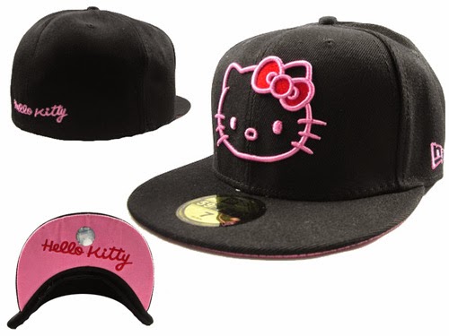 Gambar Topi Hello Kitty Lucu Hitam Pink Penutup Kepala Imut 