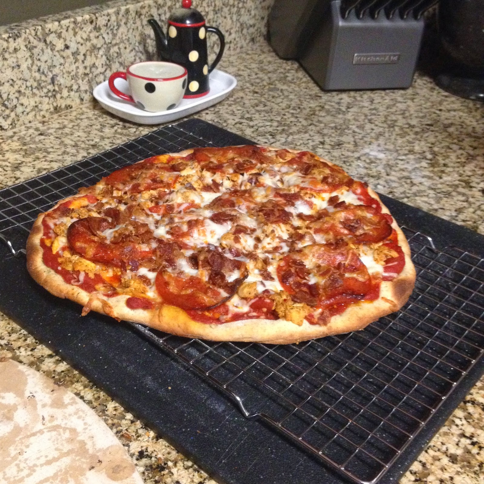 Cardio Pizza 3Meat Pizza with a Seasoned Crust