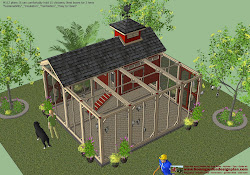 chicken coop plans construction m112 building run build perspective completed