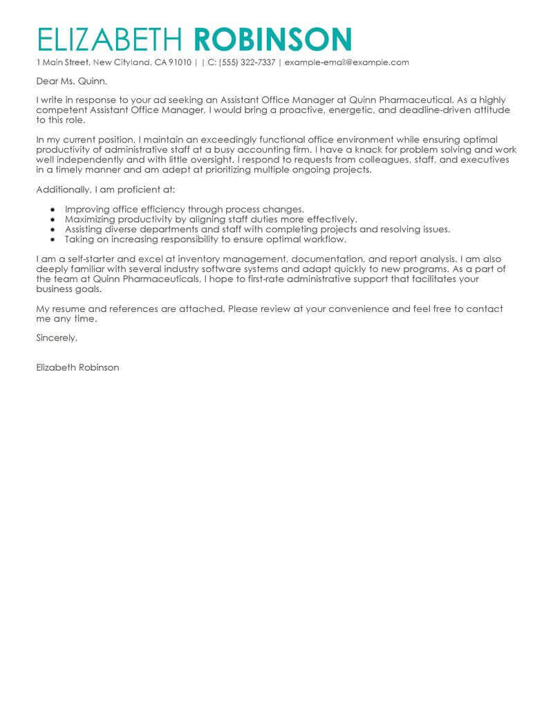 Administrative Secretary Cover Letter Administrative Secretary Cover Letter