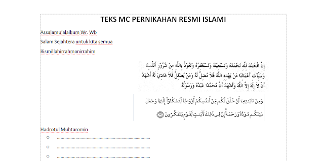 Teks MC Pernikahan Islami SIMPATIKA CIAMIS Teks MC Pernikahan Islami SIMPATIKA CIAMIS