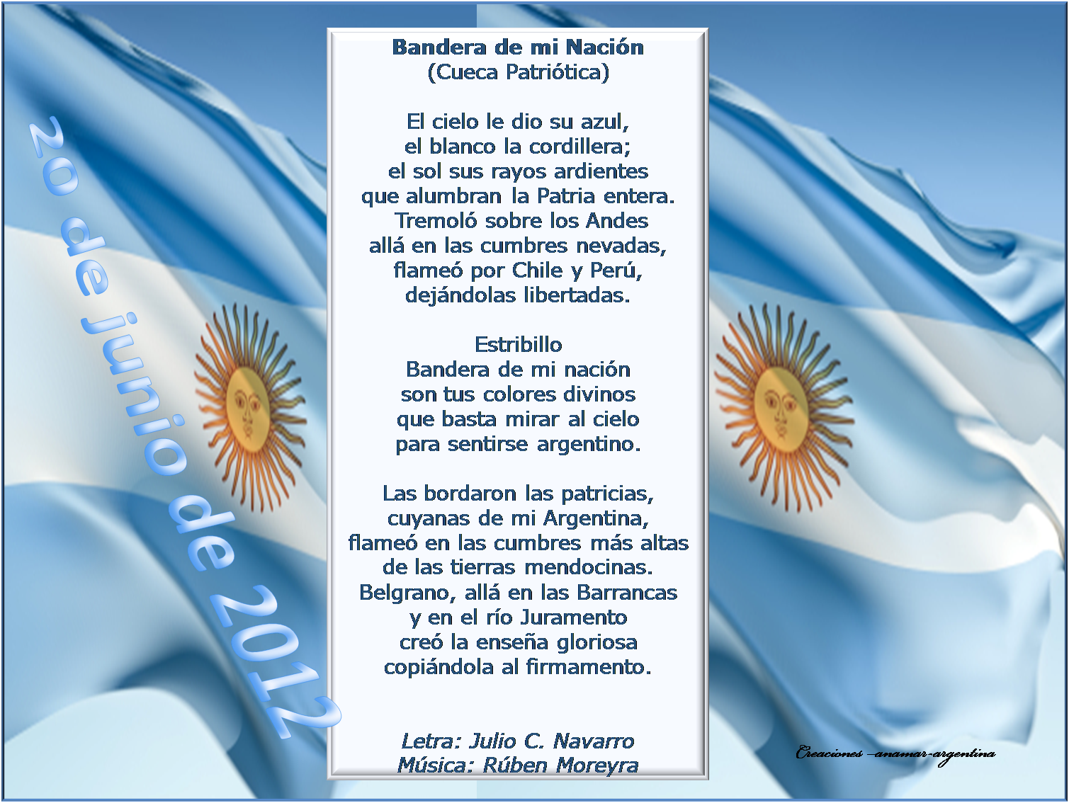 Mi Pequeño Rinconcito Anamar Argentina 20 De Junio Día De La Bandera Argentina Creaciones