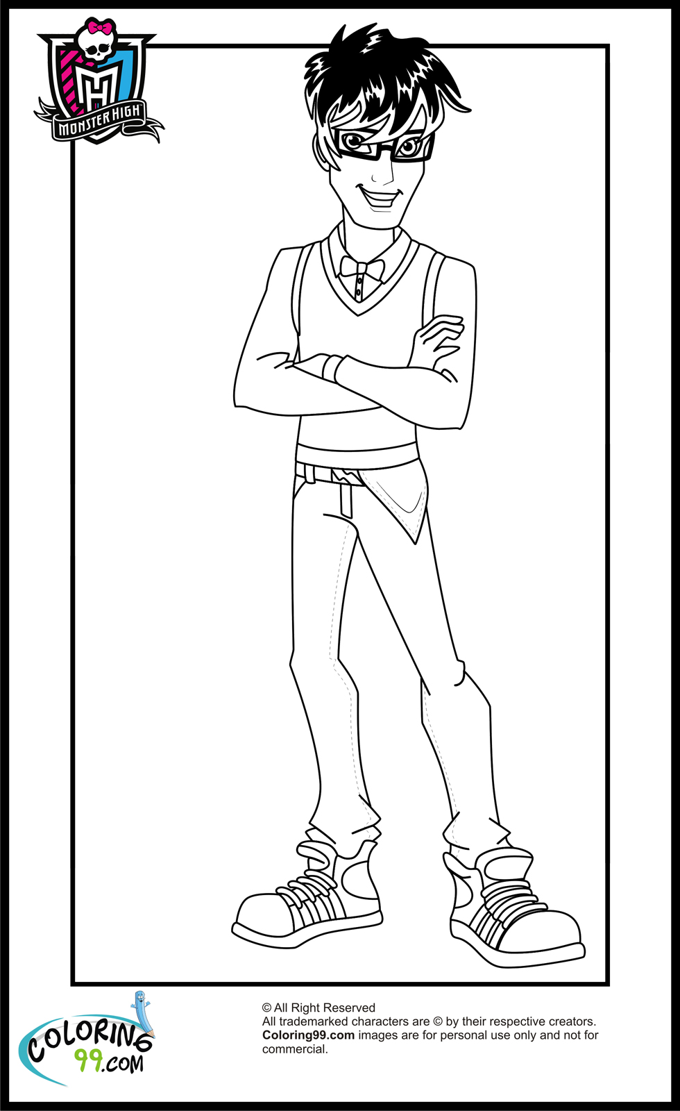 monster high boys coloring pages - photo #8
