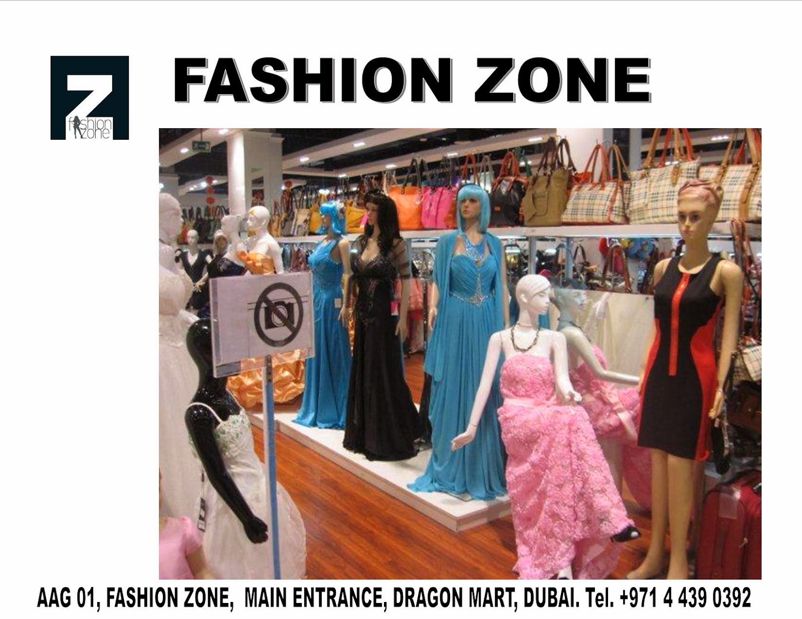 Fashion Zone, AAG01, Dragon Mart, Dubai.