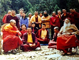 Group photos of two Tibetan Masters and their disciples