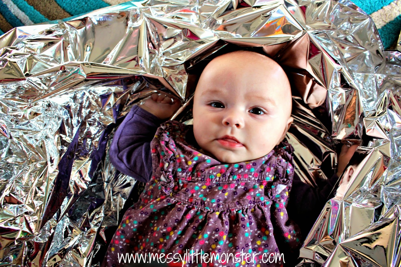 Baby Games with a Foil Blanket Messy Little Monster
