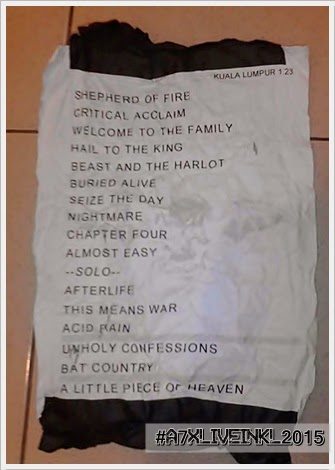Setlist Lagu Avenged Sevenfold LIVE In KL 2015