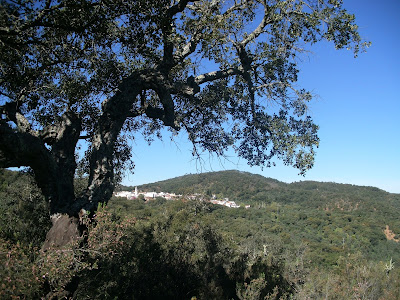 Panorámica de Cortelazor desde el camino al Charco Malo. Sierra de Aracena