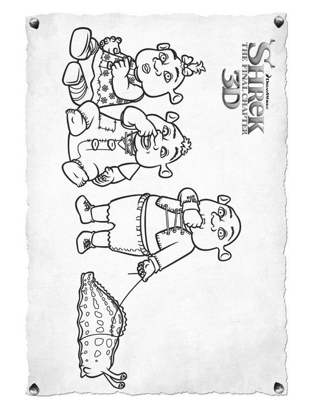 Kids Page: - SHREK 4 - Shrek Ogre Babies Coloring Pages