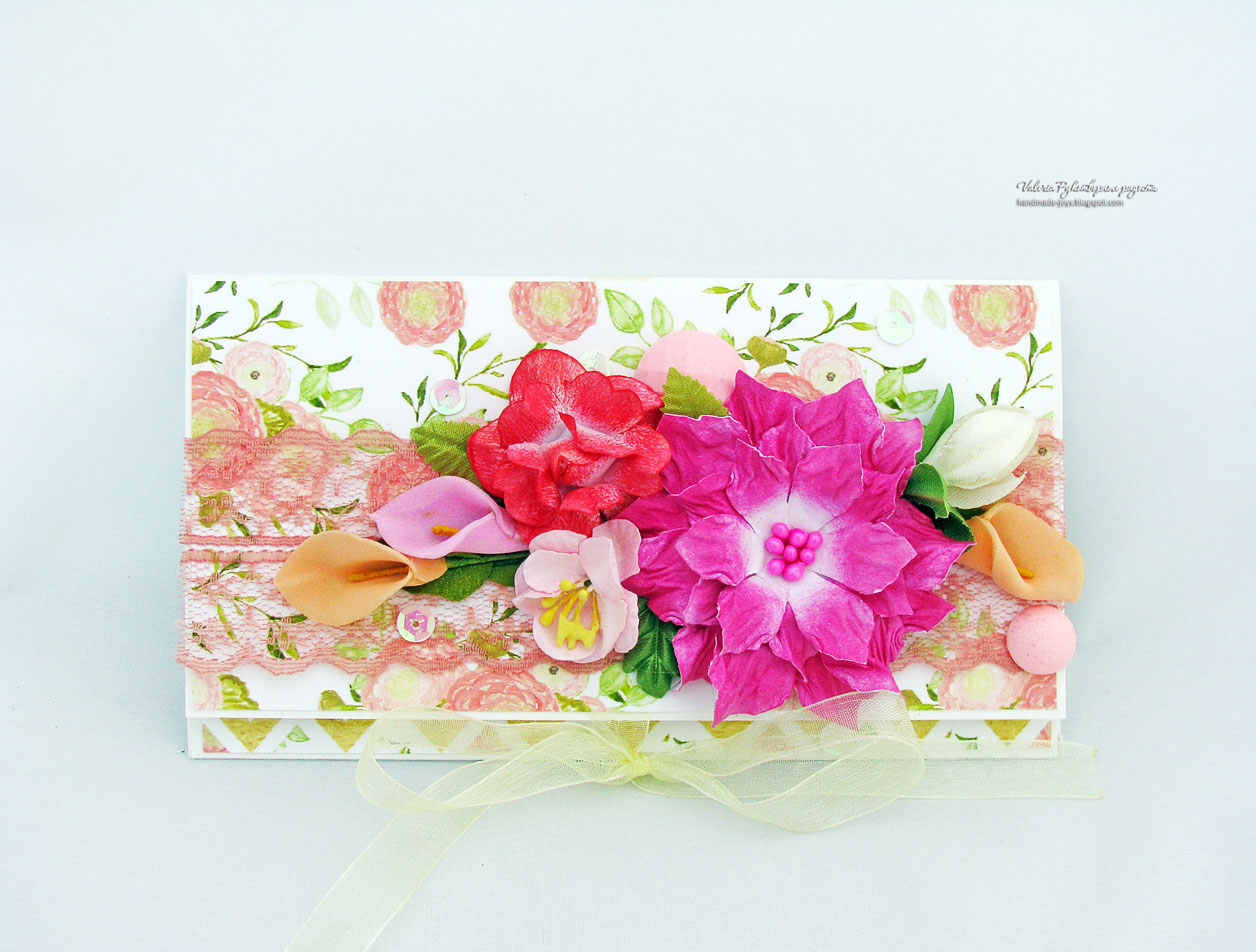 конверт для денег с днем рождения. конверт для денег с цветочками. открытка с конвертом. Diypedia. конверт для денег цветы.