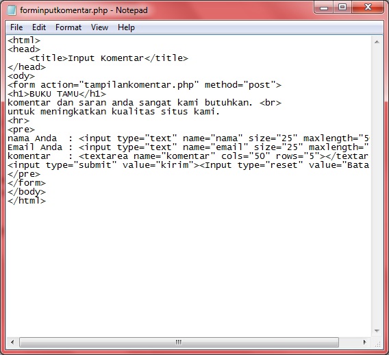 Cara Membuat Kolom Komentar Menggunakan Format PHP