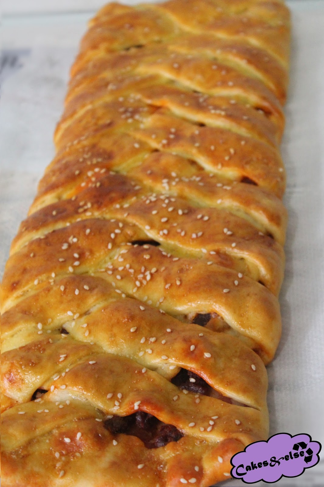 Cakes&else Trenza de bacon y chorizo (Bacon and sausage braid bun)