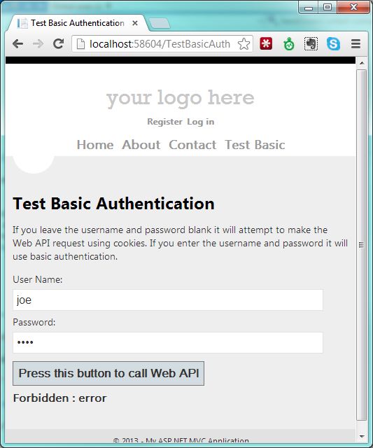 Mixing Forms Authentication, Basic Authentication, and SimpleMembership