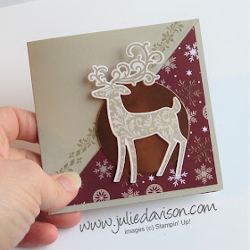 VIDEO Tutorial: Stampin' Up! Dashing Deer Diagonal Easel Card ~ Christmas ~ 2018 Holiday Catalog ~ www.juliedavison.com