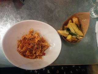 Jamie's Italian Review - Sausage Pappardelle with a side of Funky Chips