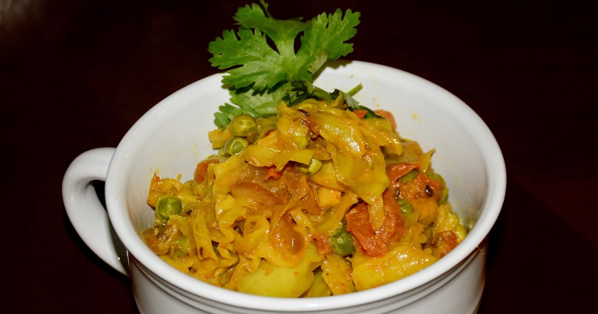 Nepali Tummy!! The Very Basic Cabbage Green Peas Curry Recipe!!