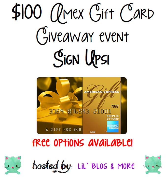 Free Blogger Opp $100 Amex Gift Card Giveaway Event Sign Ups! Close 10/12!